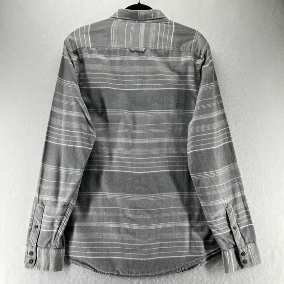 1901 Shirt Mens Size 2XL Flannel Striped Button Front Long Sleeve Cotton Gray - Picture 2 of 11